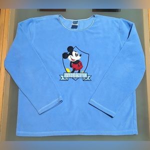 Disney Mickey Mouse Blue Fleece Embroidered Sweatshirt; L
